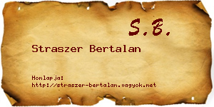 Straszer Bertalan névjegykártya