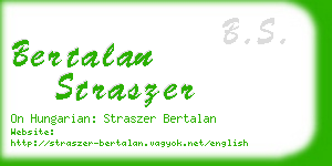 bertalan straszer business card